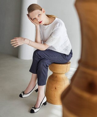 TOCCA 【洗える】SCALLOP DENIM パンツ デニム風