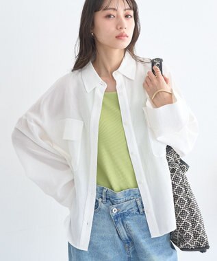 earth music&ecology Ｗポケットシャツ Off White
