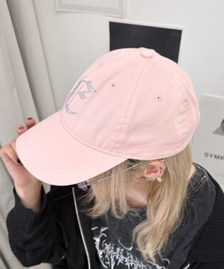 WEGO ラインストーンロゴキャップ ライトピンク