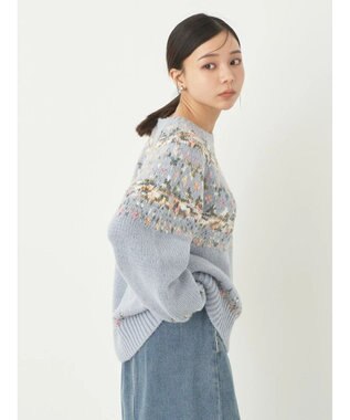 earth music&ecology スラブヤーンノルディックプルオーバー Sax