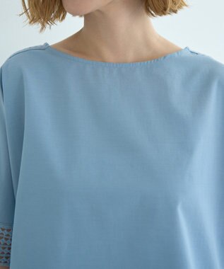 YECCA VECCA レースMIXドルマンブラウス Blue
