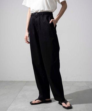 WEGO 【ユニセックス着用ITEM/ウエストゴム/手洗い可】チノイージーワイドパンツ ブラック