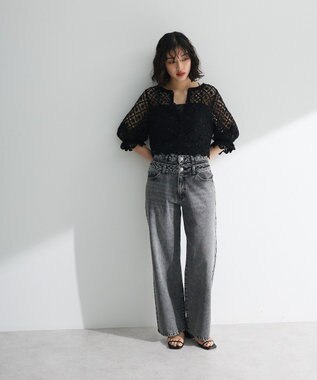 Green Parks ・ＳＵＧＡＲ　ＳＰＯＯＮ　２ｗａｙクロシェカーディガン Gray Beige