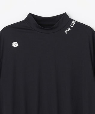 PW CIRCULUS 【WOMEN】パフスリーブメッシュコンビ モックネックT ゴルフウェア レディース ブラック系
