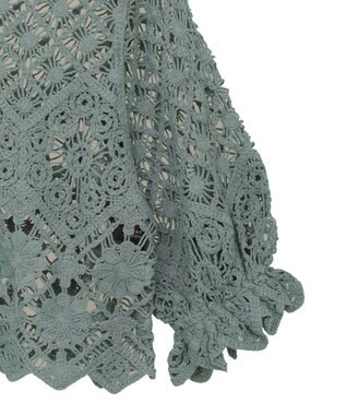 Green Parks ・ＳＵＧＡＲ　ＳＰＯＯＮ　２ｗａｙクロシェカーディガン Gray Beige