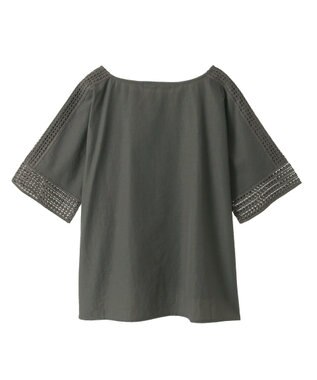 YECCA VECCA レースMIXドルマンブラウス Blue