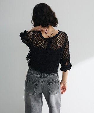 Green Parks ・ＳＵＧＡＲ　ＳＰＯＯＮ　２ｗａｙクロシェカーディガン Gray Beige