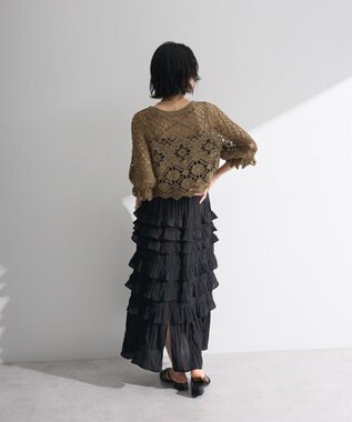 Green Parks ・ＳＵＧＡＲ　ＳＰＯＯＮ　２ｗａｙクロシェカーディガン Gray Beige