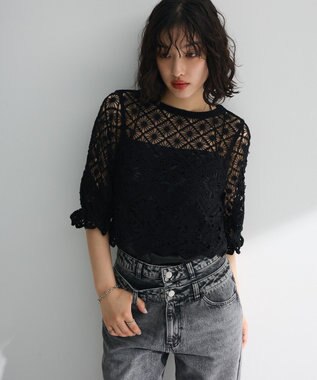 Green Parks ・ＳＵＧＡＲ　ＳＰＯＯＮ　２ｗａｙクロシェカーディガン Gray Beige