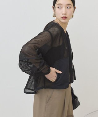 AMERICAN HOLIC メッシュ異素材ブルゾン Black
