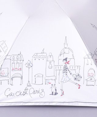 AURORA BLAO (ブラオ) イラスト柄 晴雨兼用傘 (折り畳み・ミニ) ホワイト