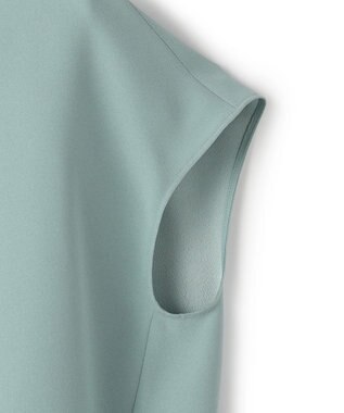 ICB FluidBackSatin フレンチスリーブブラウス ダークセージ