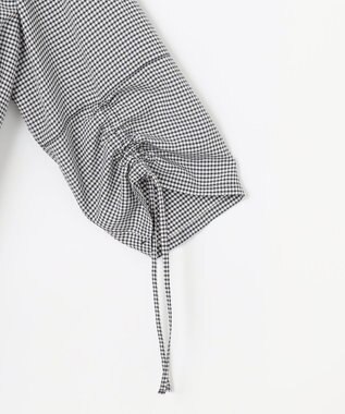 J.PRESS LADIES L 【一枚で着映え】アセVisギンガム ギンガム ブラウス ブラックチェック系