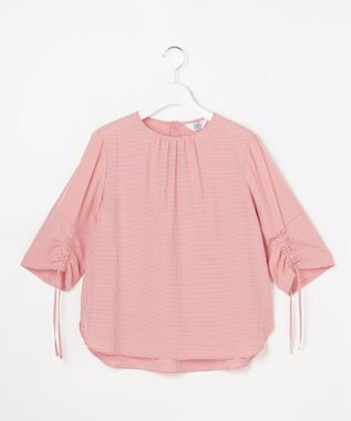 J.PRESS LADIES L 【一枚で着映え】アセVisギンガム ギンガム ブラウス ブラッドオレンジチェック系