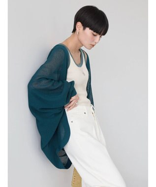 AMERICAN HOLIC ニュアンスメッシュニットカーディガン Green