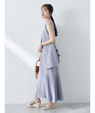 earth music&ecology リネンライクマーメイドスカート Grayish Blue