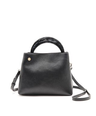 MioFIRANO STONE B001 ハンドバッグ BLACK