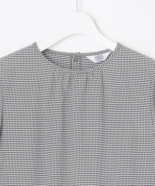 J.PRESS LADIES L 【一枚で着映え】アセVisギンガム ギンガム ブラウス ブラックチェック系