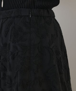 GRACE CONTINENTAL エンブロイダリーフレアスカート ブラック