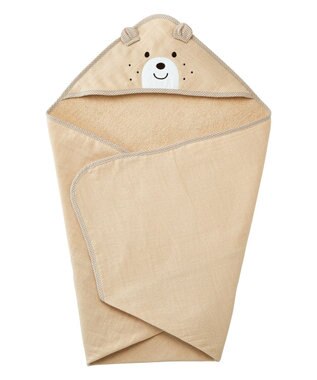 MIKI HOUSE HOT BISCUITS ベビーバスタオル＆スタイギフトセット【BOX付き】 ベージュ