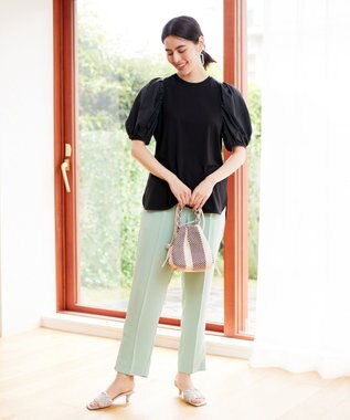 UNFILO カラー テーパードパンツ ライトグリーン