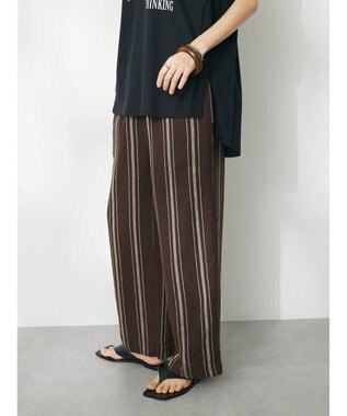CRAFT STANDARD BOUTIQUE リネンレーヨンストライプイージーパンツ Stripe Brown
