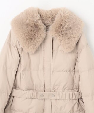 GRACE CONTINENTAL ファーパーツ付ロングダウン ベージュ