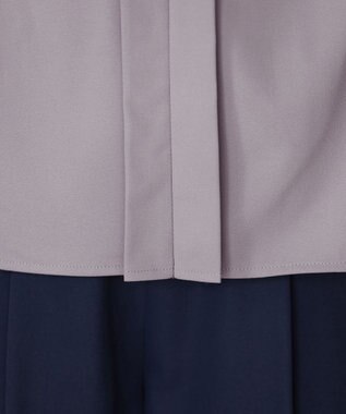 Tiaclasse L 【新色追加・洗える】バンドカラー2WAYタックブラウス グレージュ