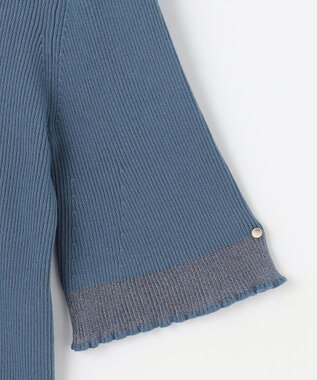 ANY SIS 【洗える】シアーディテール ニット ブルー