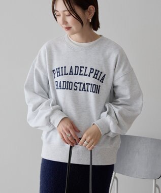 AMERICAN HOLIC カレッジロゴ裏起毛プルオーバー Gray Mixture