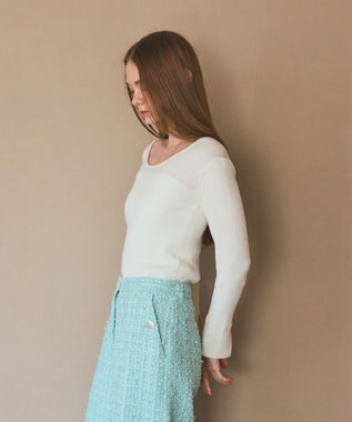 GRACE CONTINENTAL 綿カシミヤインナートップ ホワイト