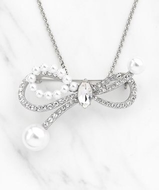  SHAKE RIBBON 2WAY BROOCH NECKLACE ブローチネックレス