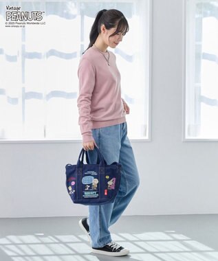 ROOTOTE 8419【スヌーピー】IP.デリ.シシュウ.ピーナッツ-0M 01：ネイビー