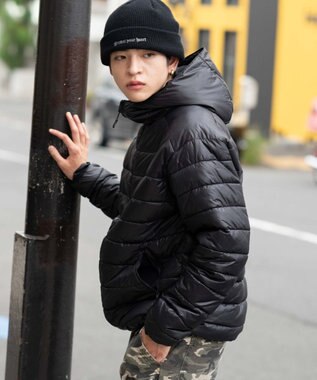 WEGO 【ユニセックス着用ITEM】コンパクトフィットパファーフーディー ブラック