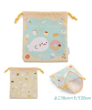 Mother garden しろたん 巾着 18×20cm 《食いしん坊柄》 【単品】 食いしん坊柄