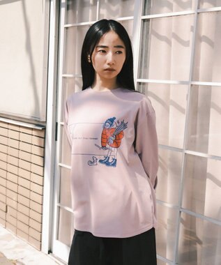 SHARE PARK LADIES 【LADIES】吸水速乾 フロントプリントTシャツ スモークピンク