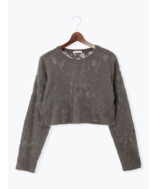 Te chichi 起毛レースニットプルオーバー（セットアップ可）《2025winter catalog item》 チャコールグレー