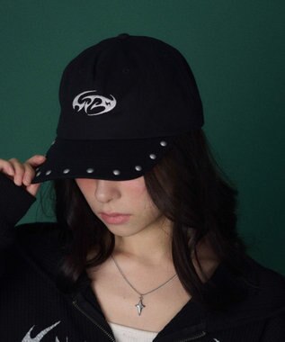 WEGO 【ユニセックス着用ITEM】スタッズロゴキャップ ブラック