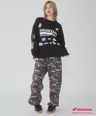 WEGO 別注Hondaプルオーバービッグスウェット ブラック