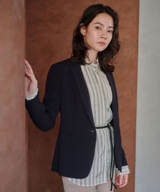 BEIGE， BOWEN / メタル釦ストライプシャツ Ecru Stripes