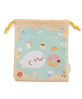 Mother garden しろたん 巾着 18×20cm 《食いしん坊柄》 【単品】 食いしん坊柄