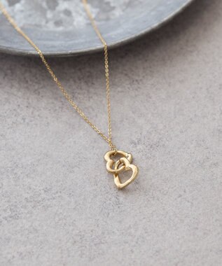 AMERICAN HOLIC ダブルハートネックレス Gold