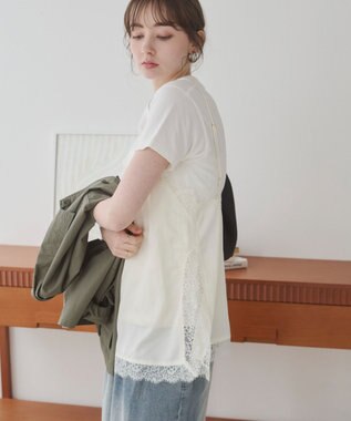 WEGO 【ANGIE VINTAGE】サテンレースキャミソール ホワイトアイボリー