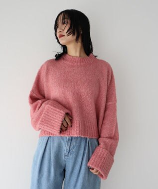 Green Parks ・Ｐｅｔｉｔ　Ｆｌｅｕｒ　ブークレワイドニット Pink