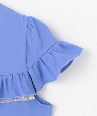 組曲 KIDS 【UVケア】【150-160㎝】フレアラッフル Tシャツ ブルー