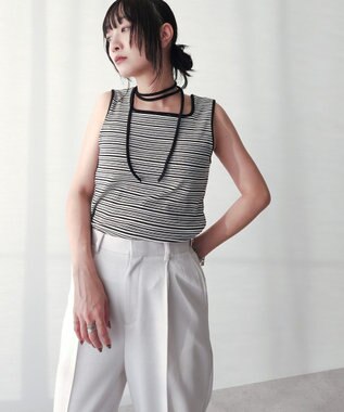 Green Parks チョーカー付きタンクトップ Border