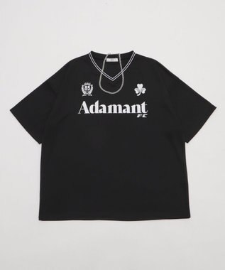 WEGO 【２点セット/ユニセックス着用ITEM/吸水速乾】アクセ付きメッシュロゴT（SS） ブラック