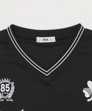 WEGO 【２点セット/ユニセックス着用ITEM/吸水速乾】アクセ付きメッシュロゴT（SS） ブラック