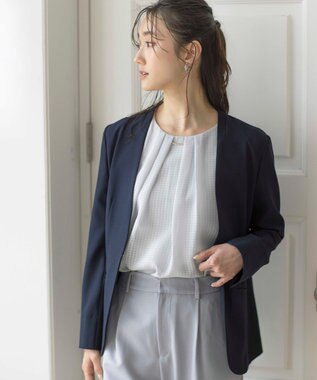 ANY SIS L 【UVカット / 接触冷感 / 吸水速乾】スマートビューティストレッチ ノーカラージャケット ネイビー