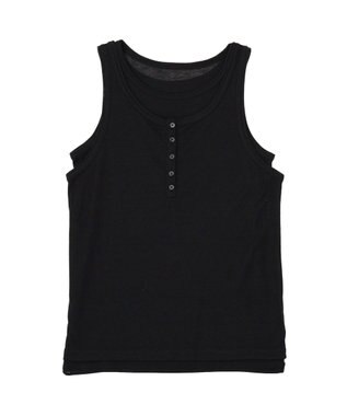 earth music&ecology 【SET】シアーフライスレイヤードタンクトップ Black